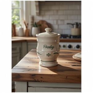 Longaberger Woven Traditions Green Spice Jar Parsley